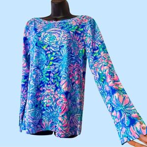 Lilly Pulitzer Aleah Floral Long Sleeve Top • In Full Bloom Print